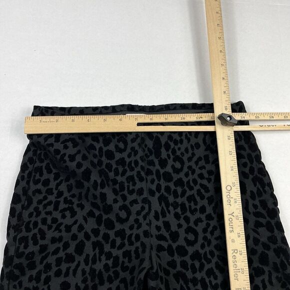 Nanette Lepore Textured Skinny Ankle Pants Black Leopard Print Pull On SMALL - Picture 7 of 12